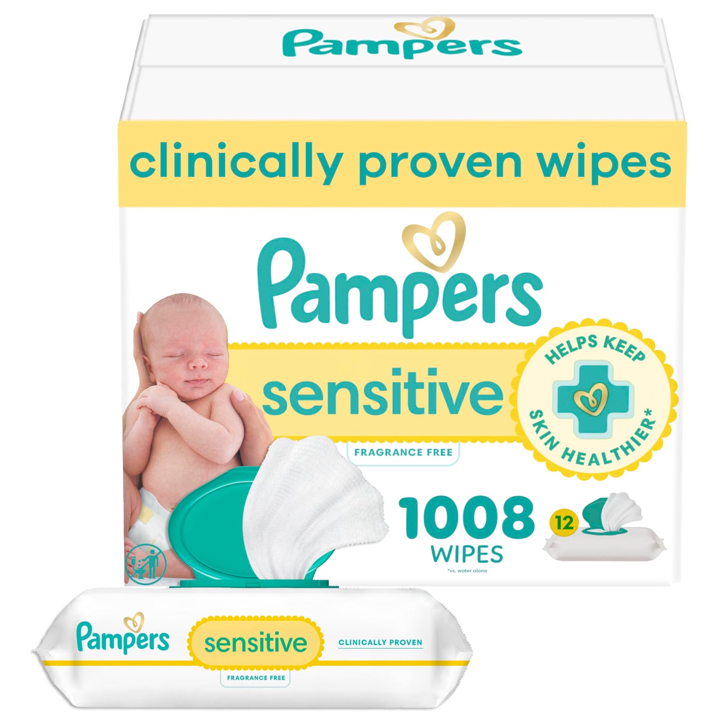 Pampers Baby Wipes Sensitive Perfume Free Pop-Top Packs