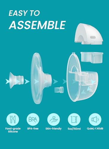 Paruu Hands Free Breast Pump P16, Wearable Breast Pump Electric Portable with 4 Modes & 12 Levels, Max 309mmHg Strong Suction 19/21/24mm Flange Inserts Wearable Breastfeeding Pump, 2 Pack White