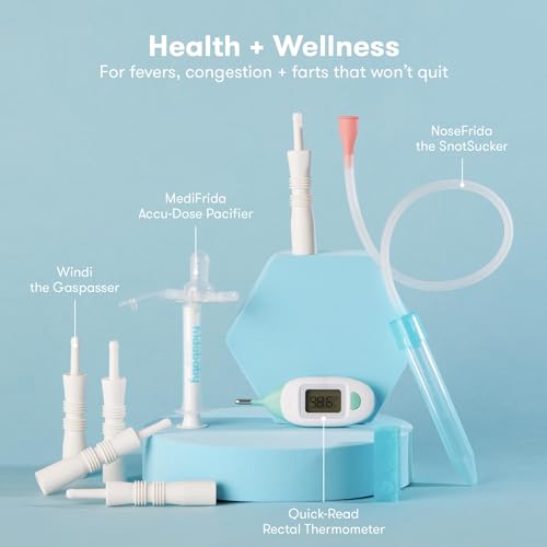 Frida Baby Ultimate Baby Kit, 10 piece New Born Essentials Gift Set Includes Wellness Sick Day, Gas Relief, Grooming Tools & Teething Toys