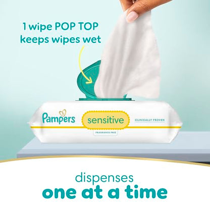 Pampers Baby Wipes Sensitive Perfume Free Pop-Top Packs