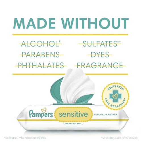 Pampers Baby Wipes Sensitive Perfume Free Pop-Top Packs