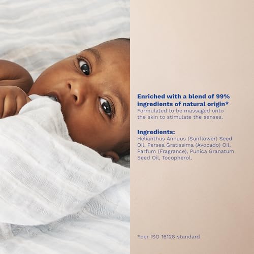 Mustela Baby Oil - Moisturizing Oil for Massage - with Natural Avocado, Pomegranate & Sunflower Oil - From birth on - 3.38 fl. Oz