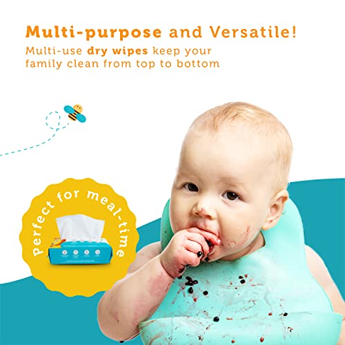 Whoopsie Wipes – The Original 100% Pure Cotton Dry Baby Wipes (1200 Count)