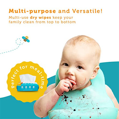 Whoopsie Wipes – The Original 100% Pure Cotton Dry Baby Wipes (1200 Count)