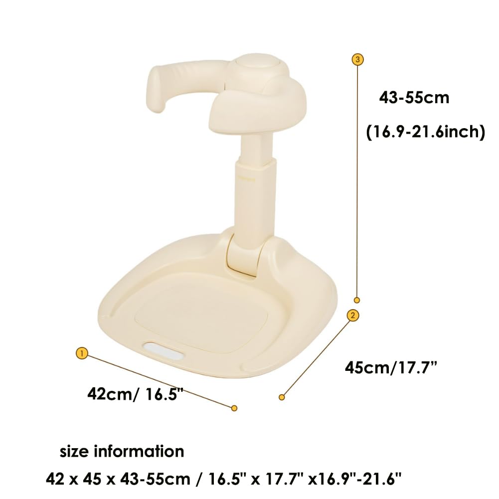 It likes AGUARD Easy Bath Bath Shower Helper Handles for Tube Adjust Length Stand Cream 16.5(L) x 17.7(W) x16.9~21.6inch
