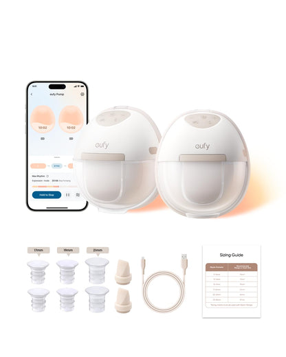 eufy Security Heated Wearable Breast Pump E20, Hands-Free, App Control