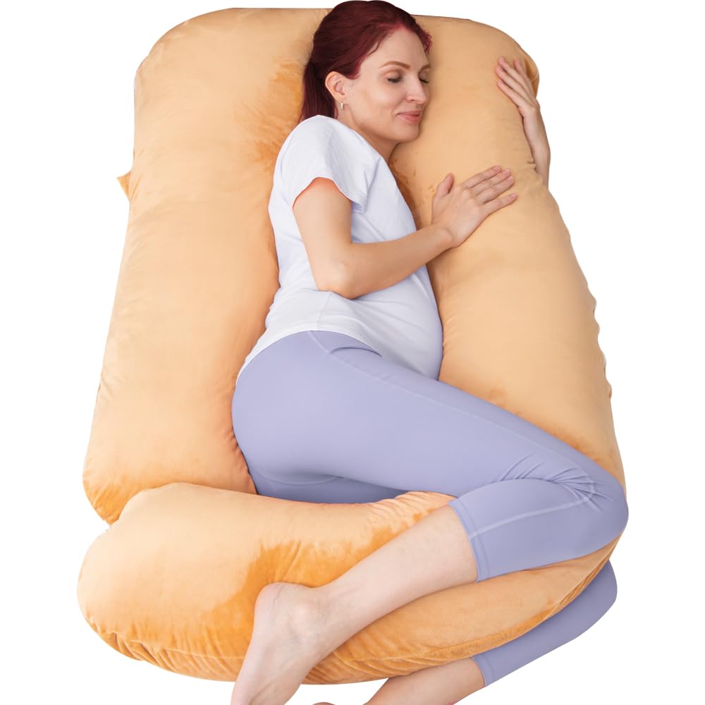 AMCATON 60 Inch Pregnancy Pillow for Sleeping, Extra Large U Shaped Body Pillow, Maternity Pillow for Pregnant Women