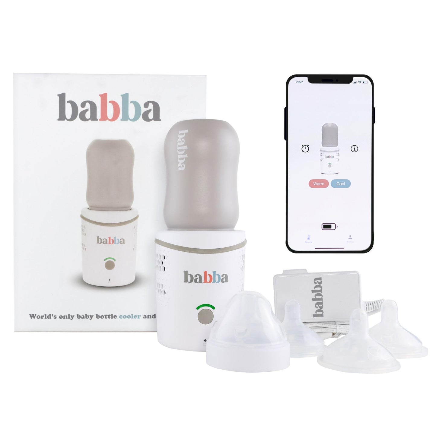 Babba Baby Bottle Cooler & Warmer for Night Feeds – Portable & App-Control