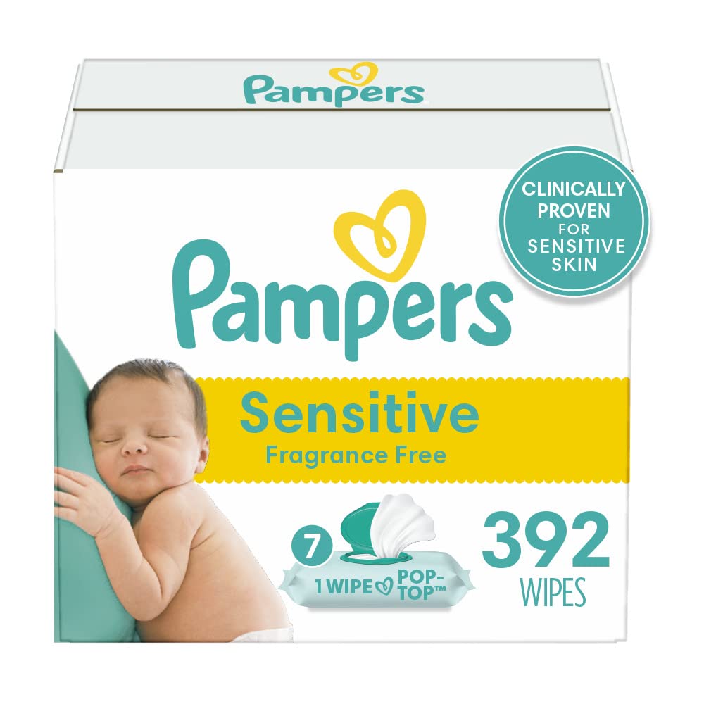 Pampers Baby Wipes Sensitive Perfume Free Pop-Top Packs