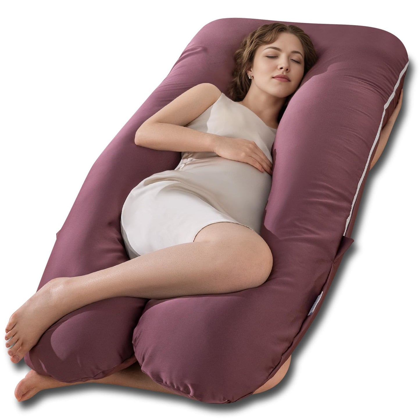 QUEEN ROSE Pregnancy Pillow, U Shaped Full Body Pillows for Sleeping Support, Maternity Pillow for Pregnant Women