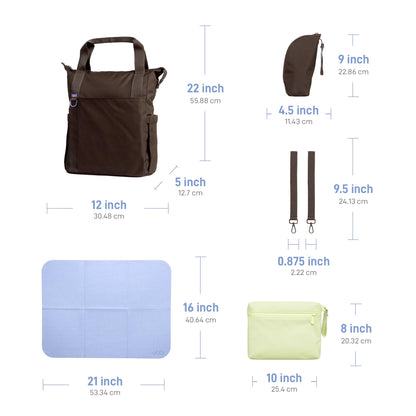 Ubbi Fleuri Anywhere Stroller Organizer, Features Front Zippered Pocket, 2 Cup Holders, Mesh Bag, Fits Most Strollers