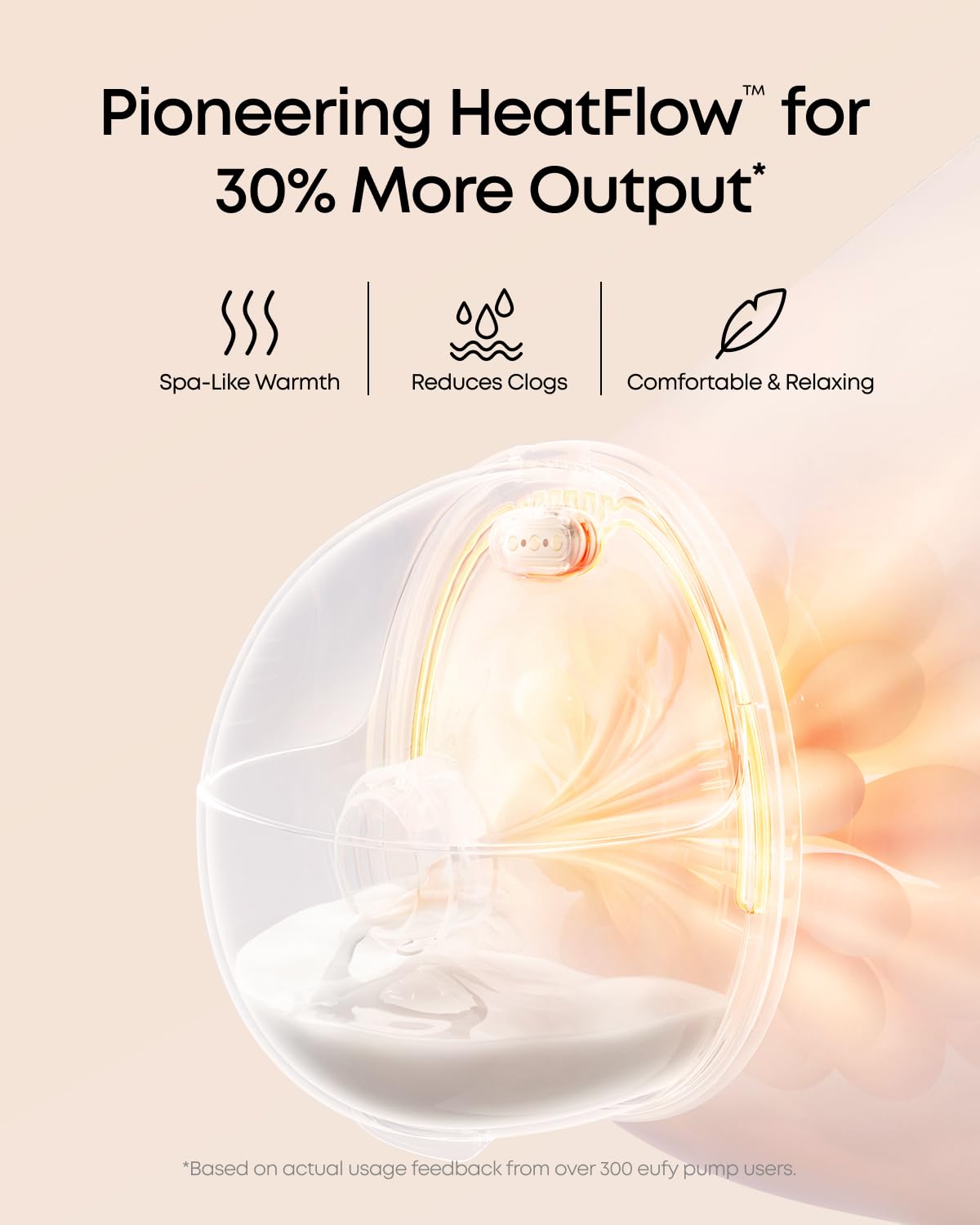 eufy Security Heated Wearable Breast Pump E20, Hands-Free, App Control