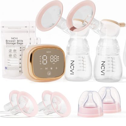NCVI Electric Breast Pump, Portable Hospital-Grade Double Pump with 4 Modes & 9 Levels