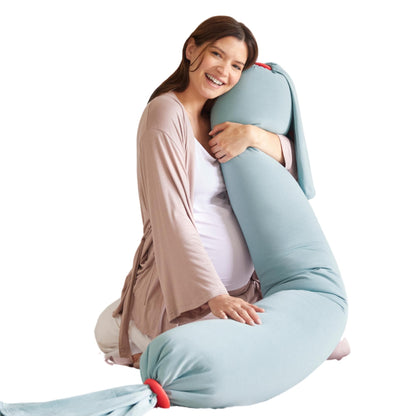 bbhugme Adjustable Pregnancy Pillow – Full Body Support for Side Sleeping - Adjustable Firmness and Shape - Supports Back, Legs, Belly, HIPS for Pregnant Women - Removable Cover