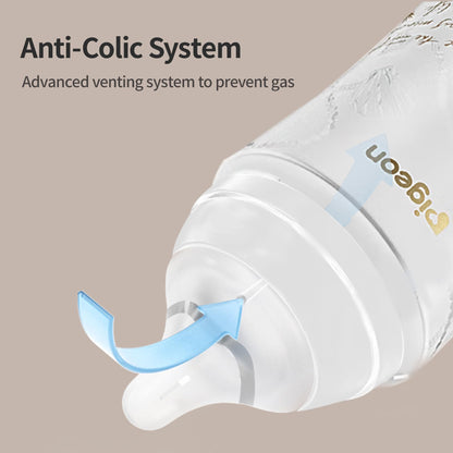 Pigeon Silicone Coating Baby Bottle Feeding Gift Set, Wide Neck