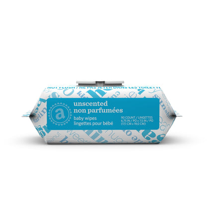 Amazon Elements Baby Wipes, Unscented, Hypoallergenic, Alcohol-Free, With Aloe and Vitamin E,Flip-Top Packs