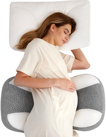 Momcozy Portable Pregnancy Pillow - Adjustable W Shaped Maternity Pillow