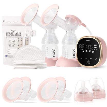 NCVI Electric Breast Pump, Portable Hospital-Grade Double Pump with 4 Modes & 9 Levels