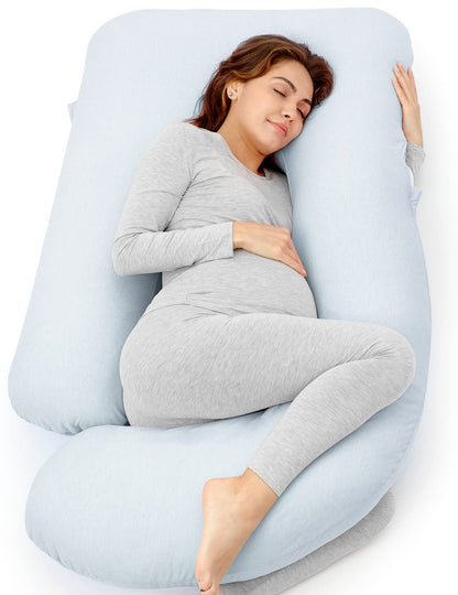 Momcozy Pregnancy Pillows, U Shaped Full Body Maternity Pillow with Removable Cover - Support for Back, Legs, Belly, Hips for Pregnant Women, 57 Inch Pregnancy Pillows for Sleeping