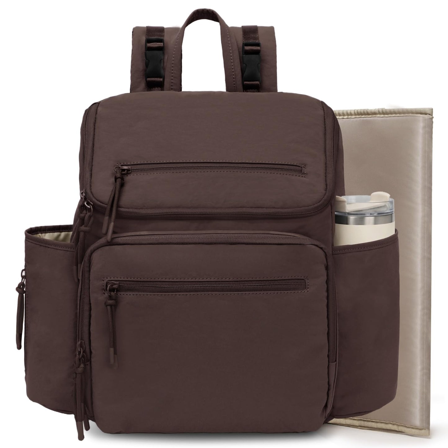 Omanmoli Diaper Bag Backpack Baby Diaper Bag Leather with 17 Diaper Bag Organizing Pouches