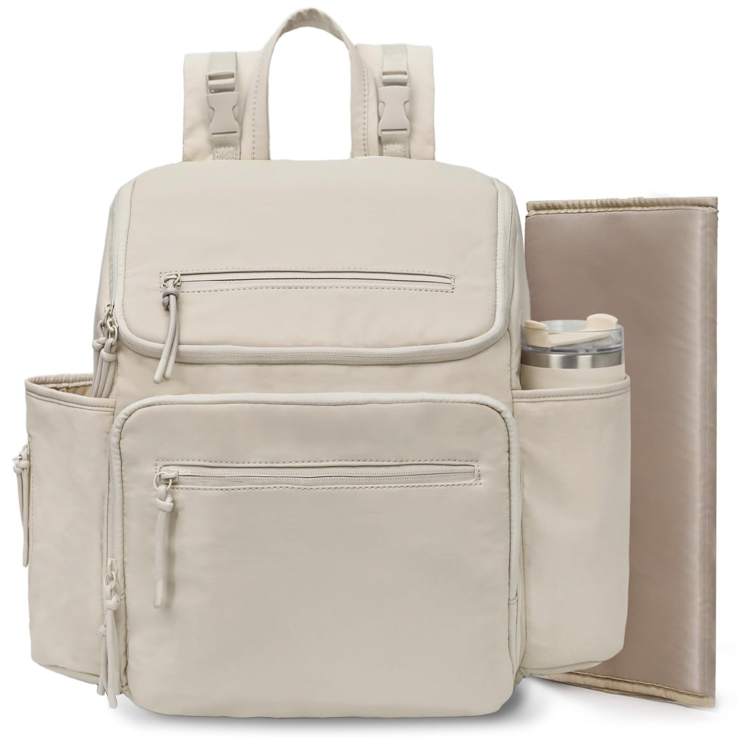 Omanmoli Diaper Bag Backpack Baby Diaper Bag Leather with 17 Diaper Bag Organizing Pouches