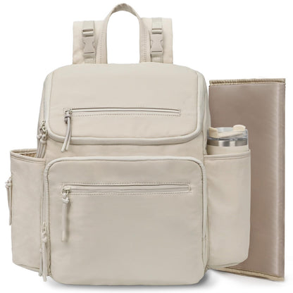 Omanmoli Diaper Bag Backpack Baby Diaper Bag Leather with 17 Diaper Bag Organizing Pouches
