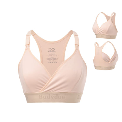 Bodydue Absobra Nursing Pad-Free Nursing Bra for Easy Breastfeeding Maternity Essential Wireless Full-Coverage Comfort