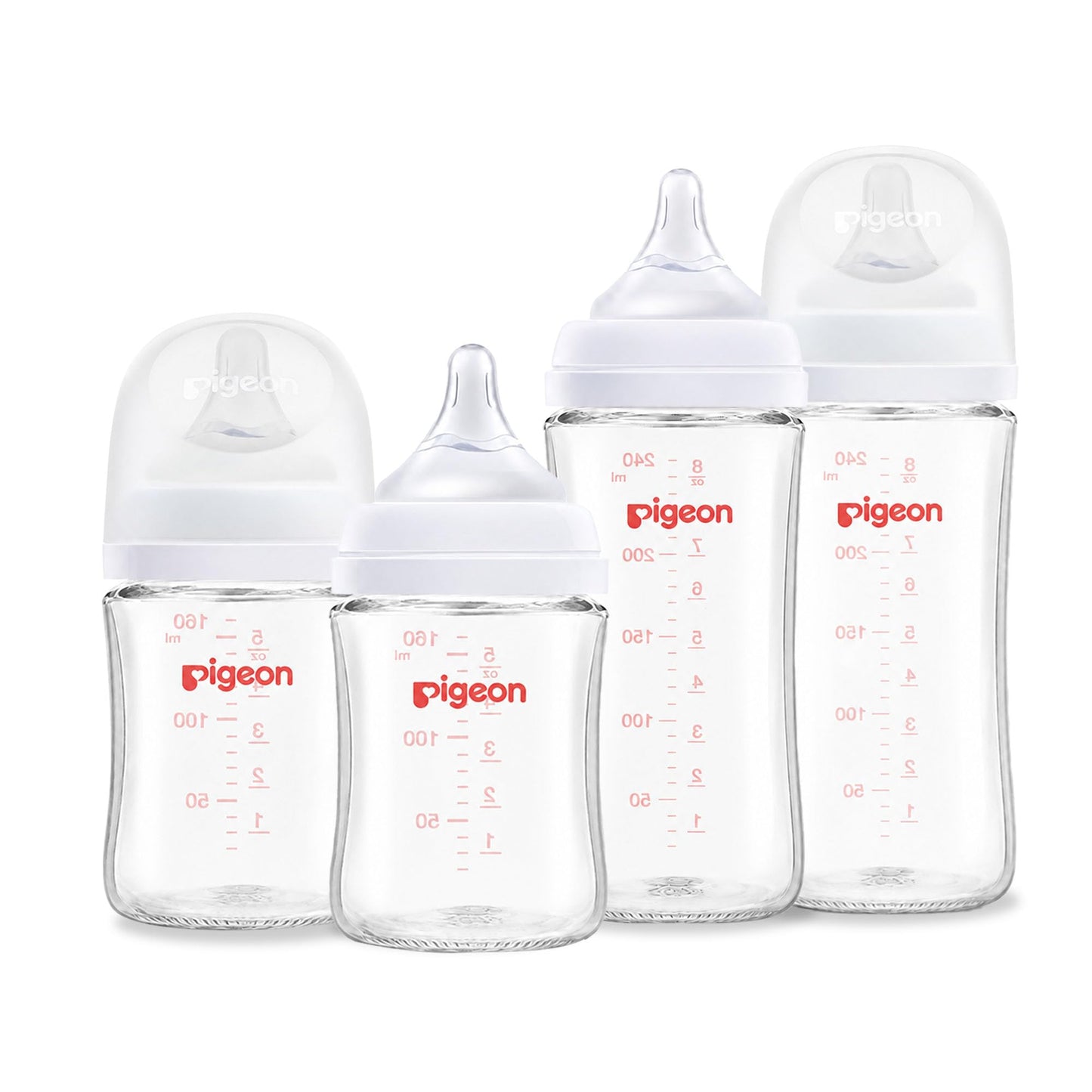 Pigeon Mixed Size Anti-Colic Glass Baby Bottle Starter Bundle