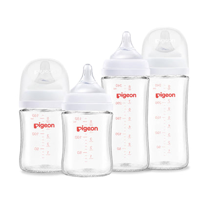 Pigeon Mixed Size Anti-Colic Glass Baby Bottle Starter Bundle