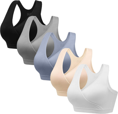 HBselect Maternity Nursing Sleep Bra for Breastfeeding Wireless Bralette