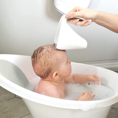 Toddler & Baby Bath Accessories Bundle | Ellie Toy Scoop, Washy Rinse Jug, Stack n Sail Boats, Wishy Sensory Toy - 6-Piece Set, Taupe
