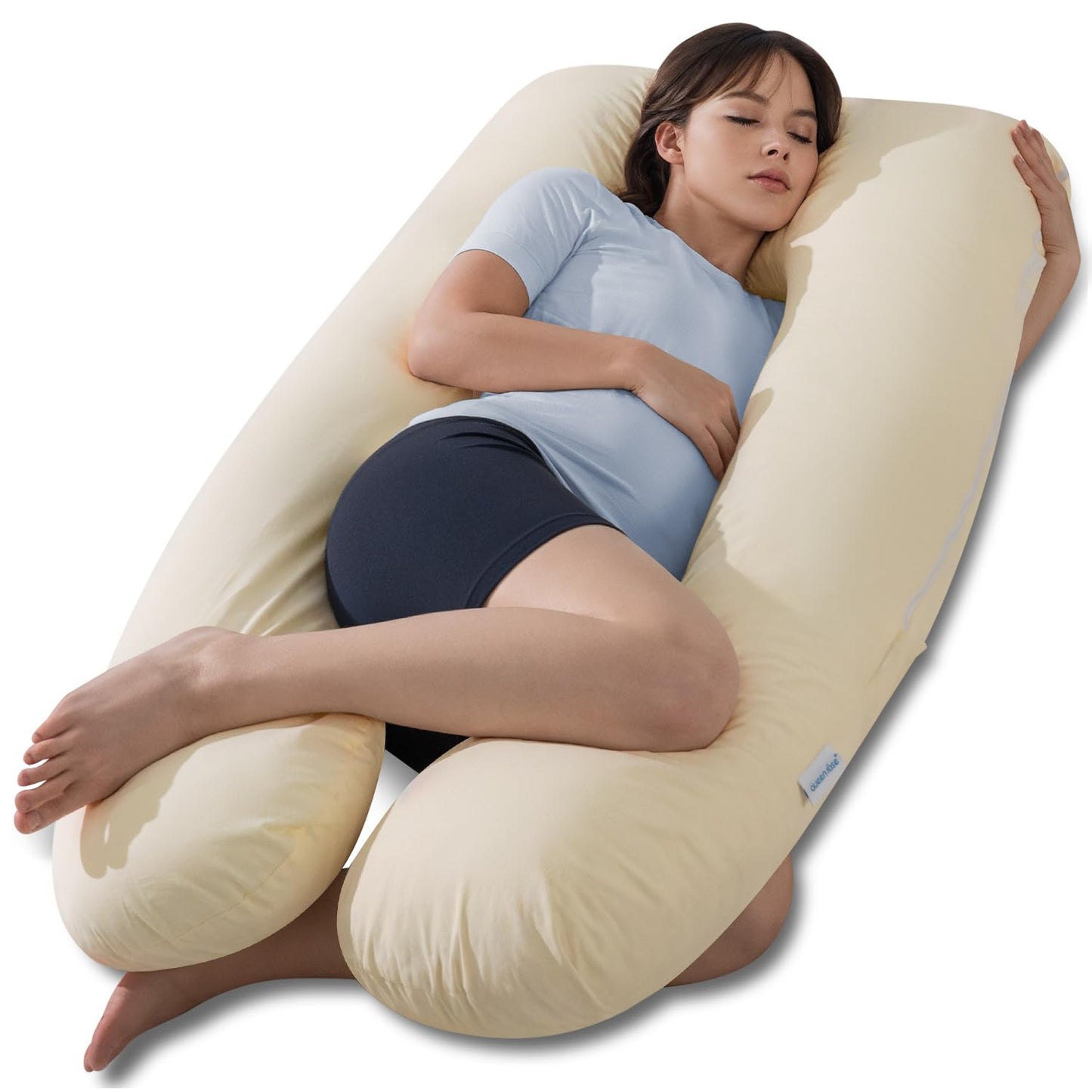QUEEN ROSE Pregnancy Pillow, U Shaped Full Body Pillows for Sleeping Support, Maternity Pillow for Pregnant Women