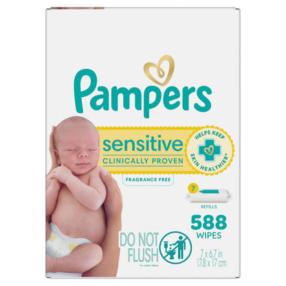 Pampers Baby Wipes Sensitive Perfume Free Pop-Top Packs