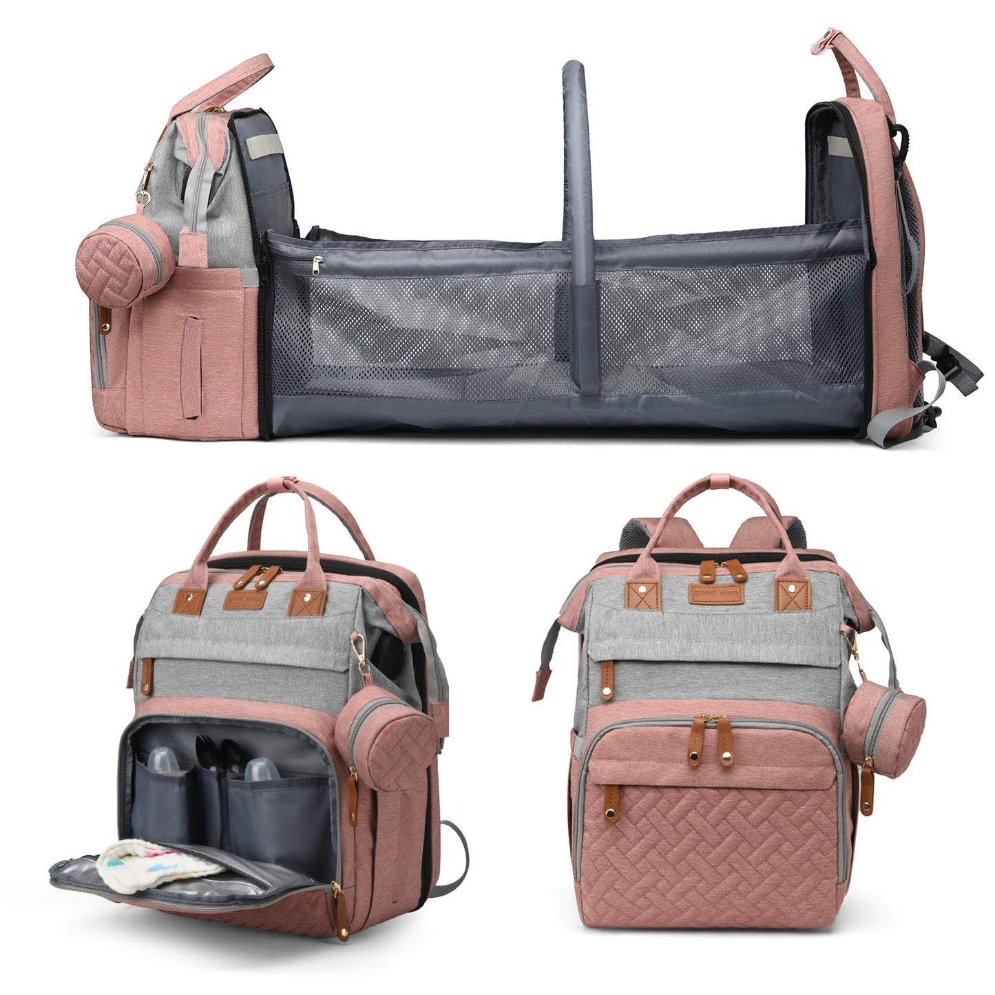 Jeryswet Diaper Bag with Changing Station, Diaper Bag Backpack