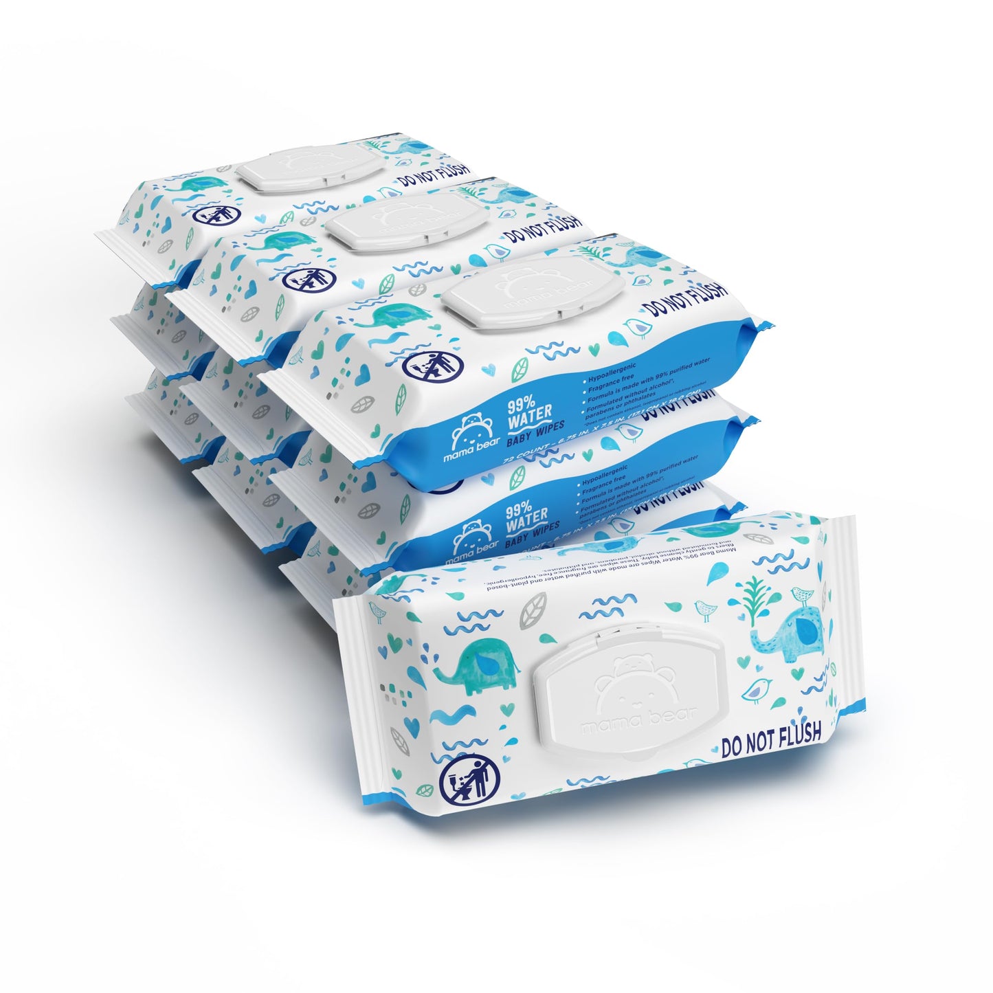 Amazon Brand - Mama Bear 99% Water Baby Wipes, Hypoallergenic, Fragrance Free