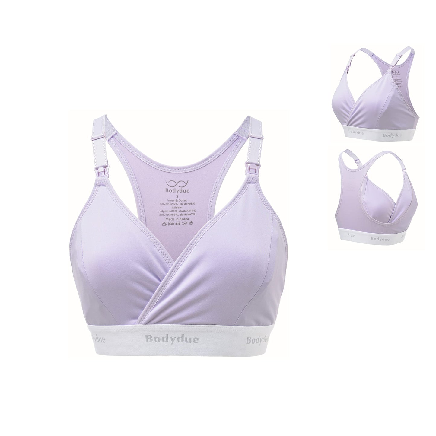 Bodydue Absobra Nursing Pad-Free Nursing Bra for Easy Breastfeeding Maternity Essential Wireless Full-Coverage Comfort