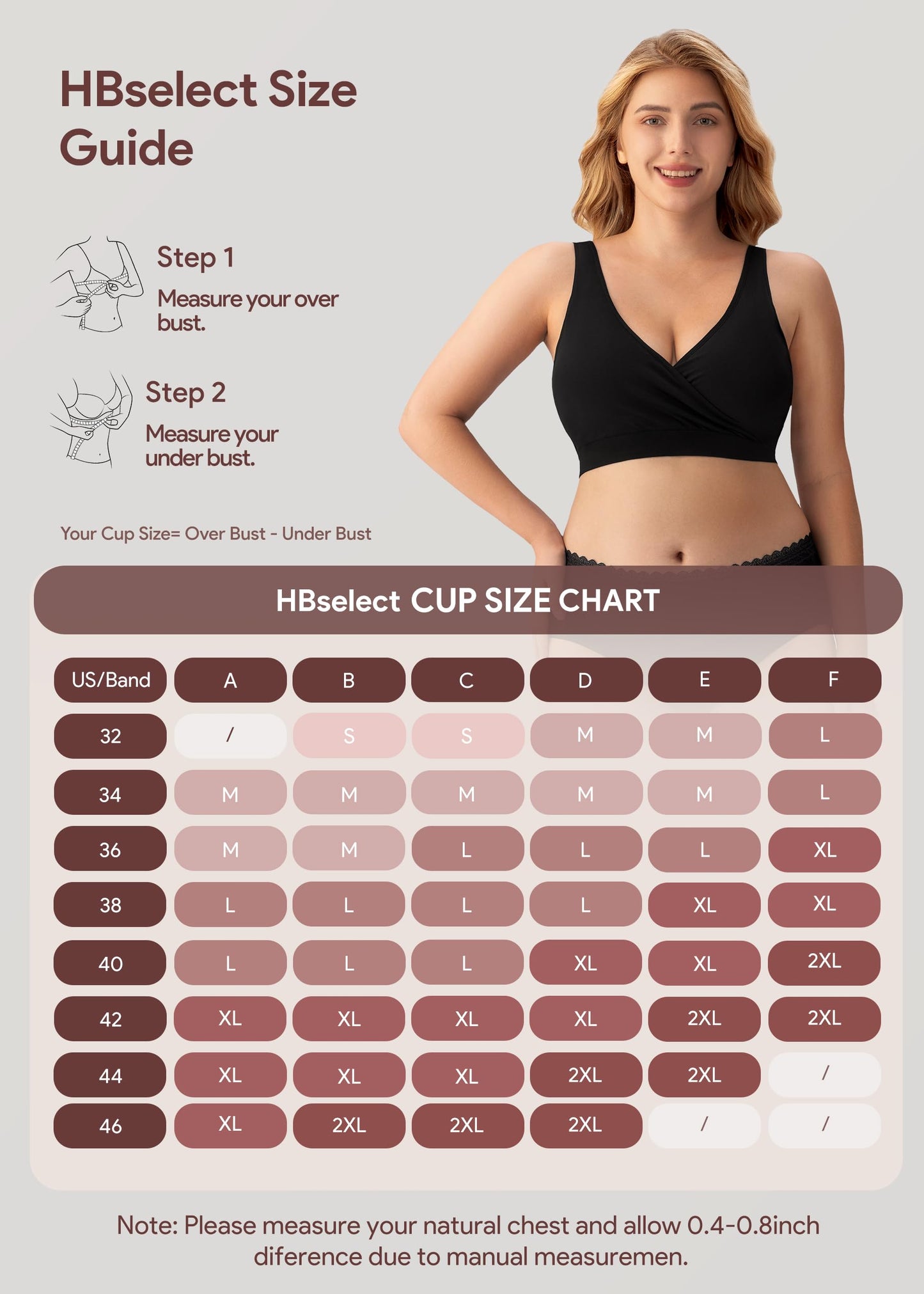 HBselect Maternity Nursing Sleep Bra for Breastfeeding Wireless Bralette