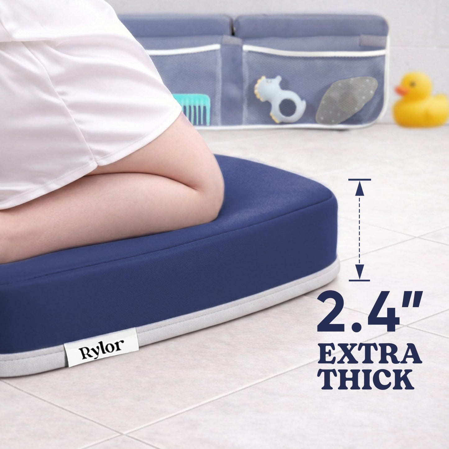 Rylor Baby Bath Kneeler & Elbow Rest Pad - Extra Thick Foam Cushion for Bathing Infants & Toddlers - Non-Slip, Comfortable Support