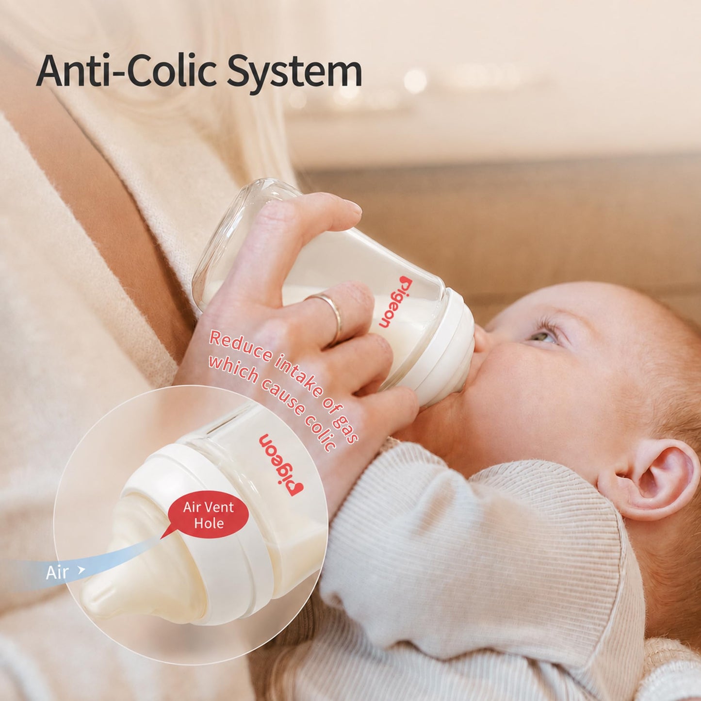 Pigeon Mixed Size Anti-Colic Glass Baby Bottle Starter Bundle