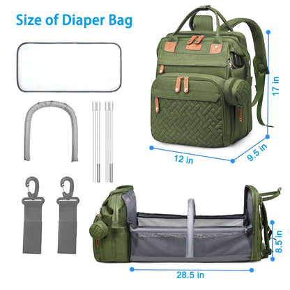 Jeryswet Diaper Bag with Changing Station, Diaper Bag Backpack