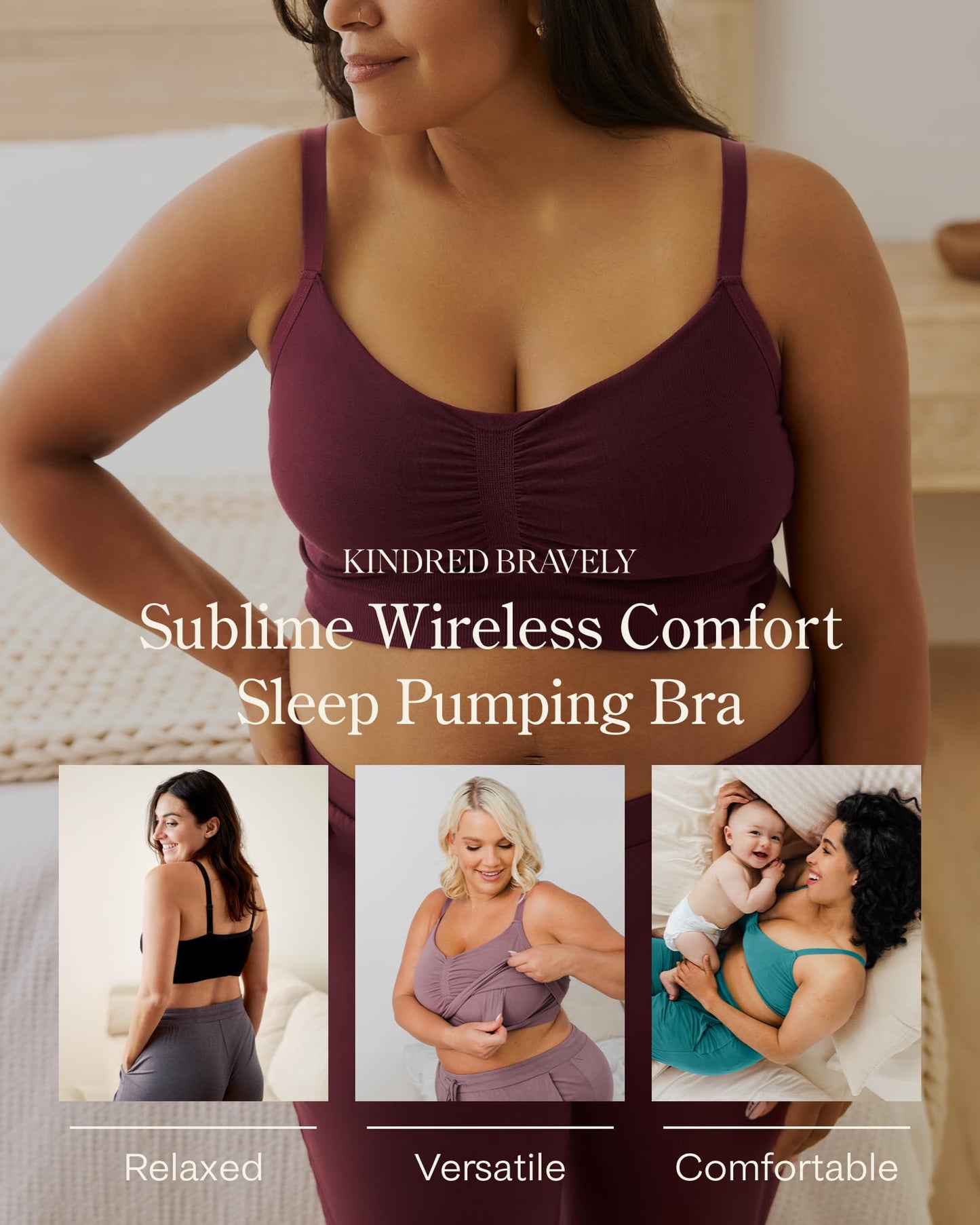 Kindred Bravely Sublime Hands Free Pumping Lounge & Sleep Bra, Nursing Bra
