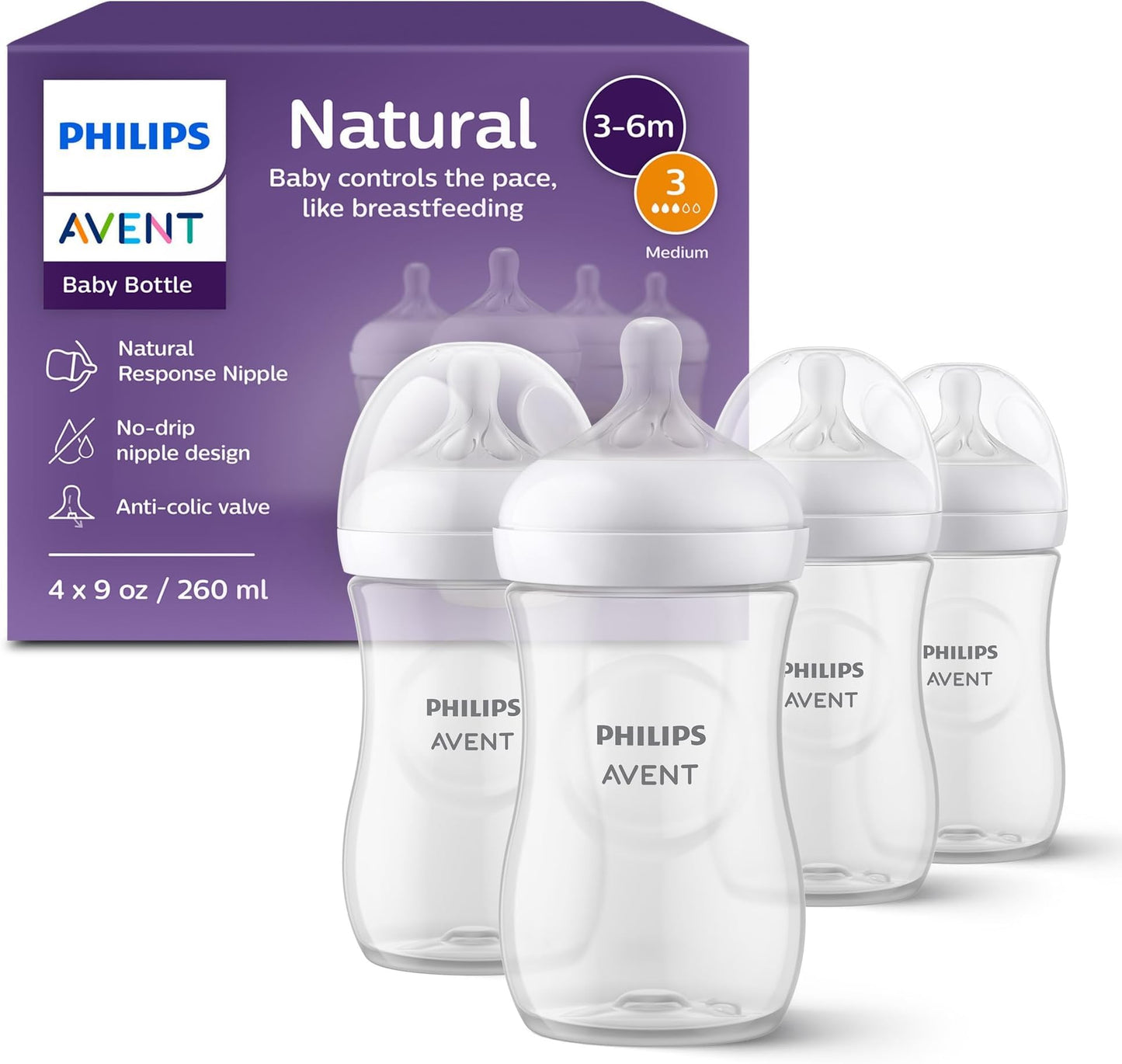Philips AVENT Natural Baby Bottle with Natural Response Nipple