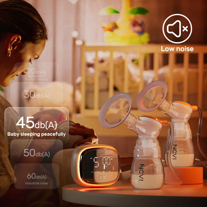 NCVI Electric Breast Pump, Portable Hospital-Grade Double Pump with 4 Modes & 9 Levels