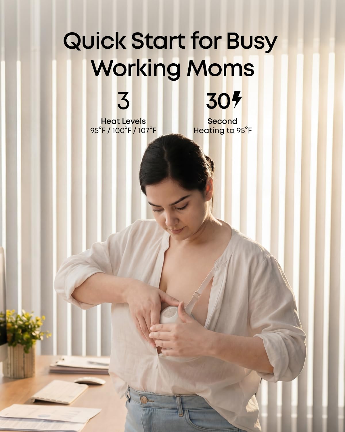eufy Security Heated Wearable Breast Pump E20, Hands-Free, App Control