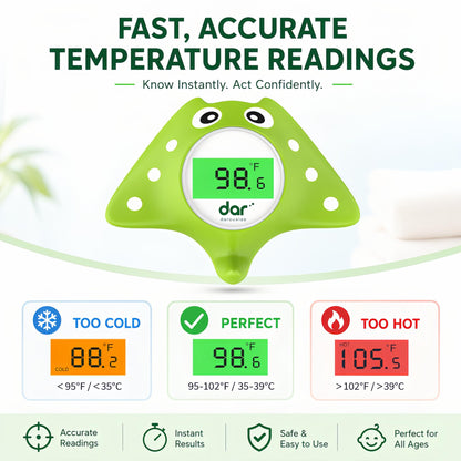 Baby Bath Thermometer, Digital Water Temperature Thermometers with 3 Color Backlit and Temperature Warning, Safety Bath Tube Thermometers Floating Toy for Infant, Toddler