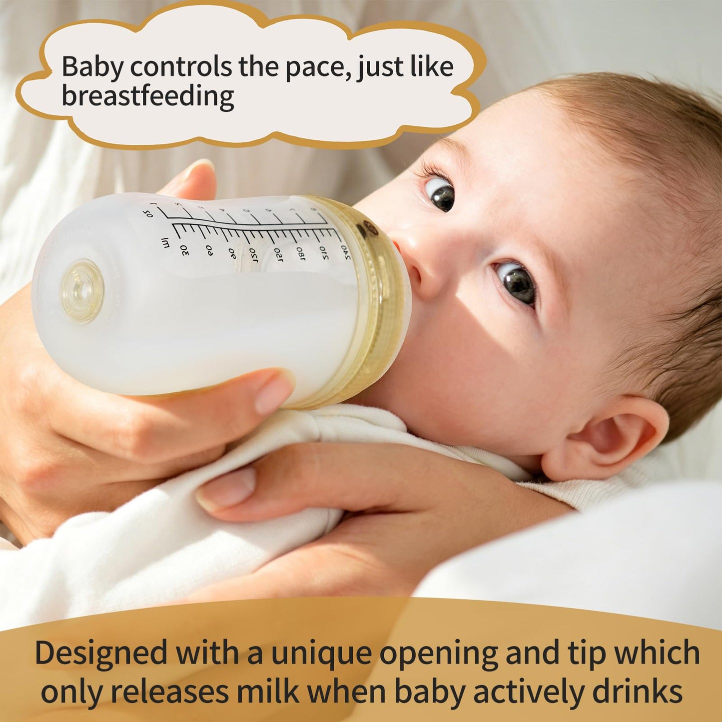 Kair Silicone Anti-Colic Baby Bottle Set Natural Feeding – 8oz/240ml