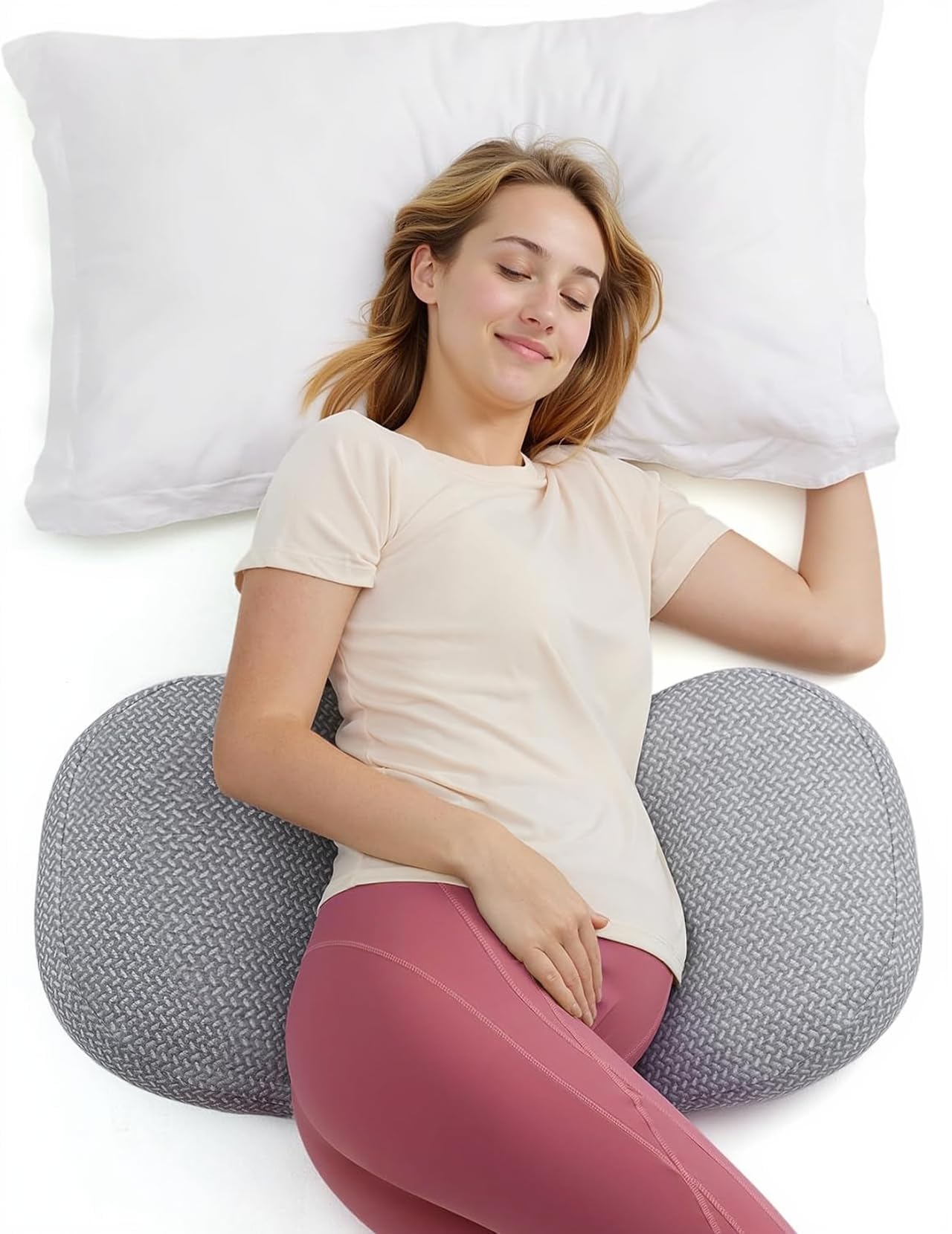 Momcozy Portable Pregnancy Pillow - Adjustable W Shaped Maternity Pillow