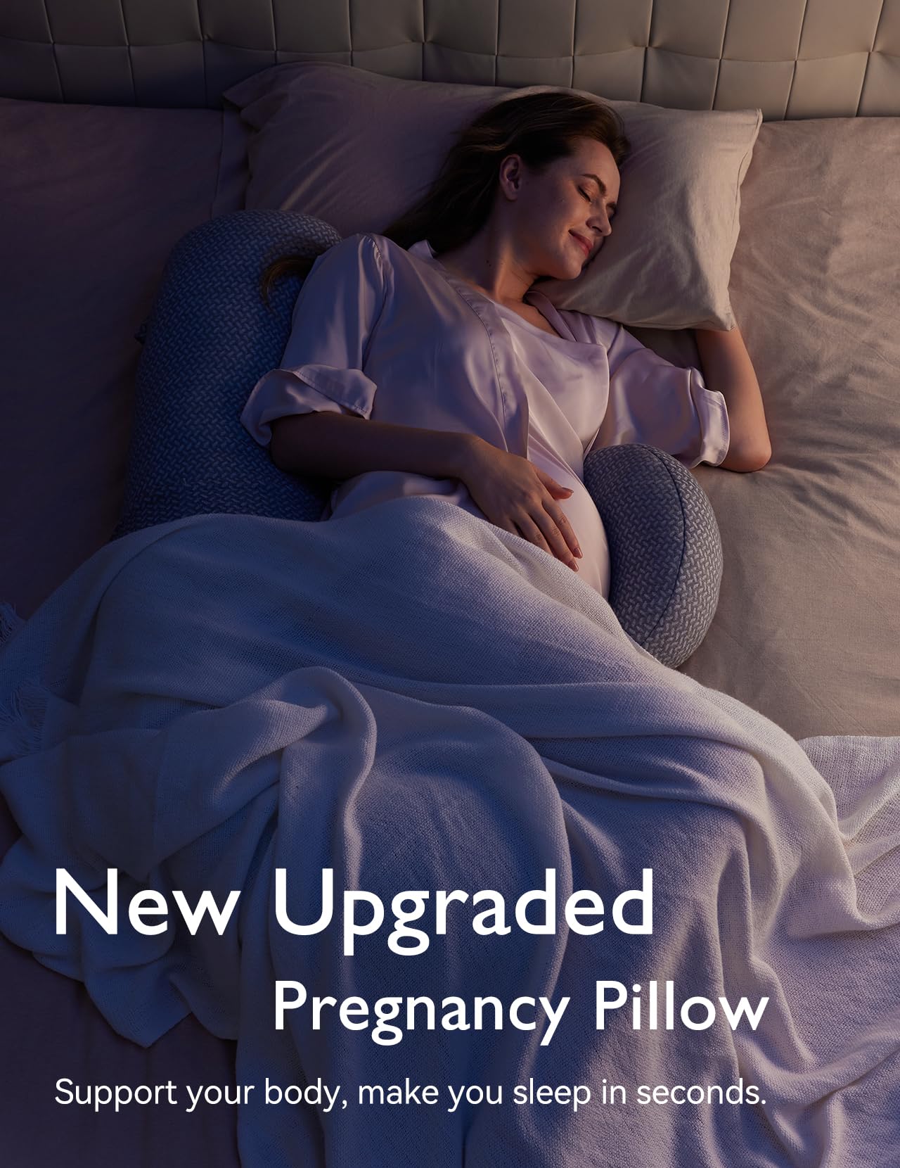 Momcozy Pregnancy Pillow, Original F Shaped Maternity Pillow for Pregnant Women with Adjustable Wedge Pillow, Full Body Support Pregnancy Pillows for Side Sleeping