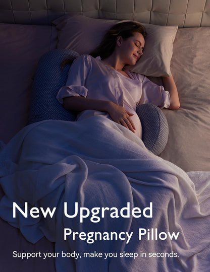 Momcozy Pregnancy Pillow, Original F Shaped Maternity Pillow for Pregnant Women with Adjustable Wedge Pillow, Full Body Support Pregnancy Pillows for Side Sleeping