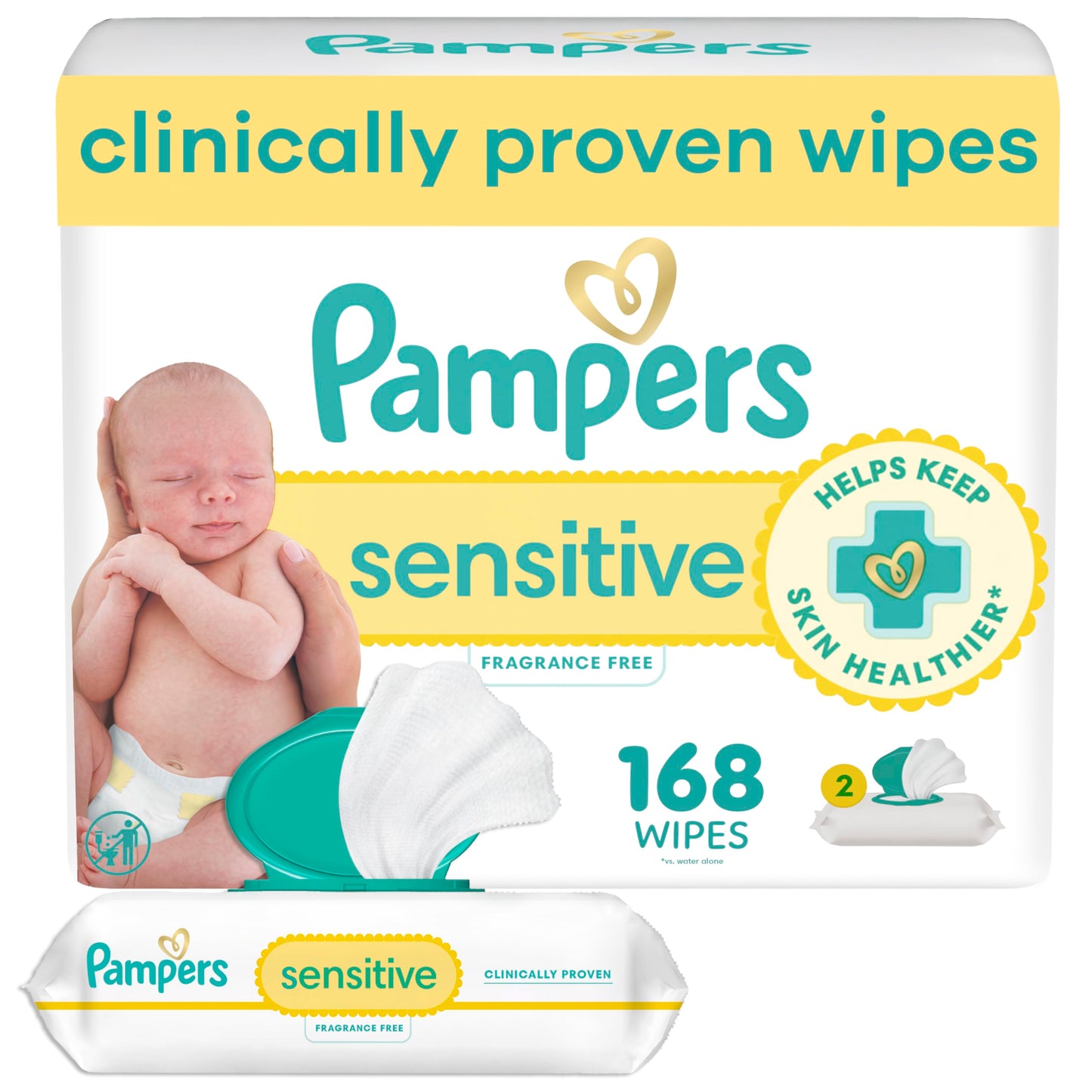Pampers Baby Wipes Sensitive Perfume Free Pop-Top Packs